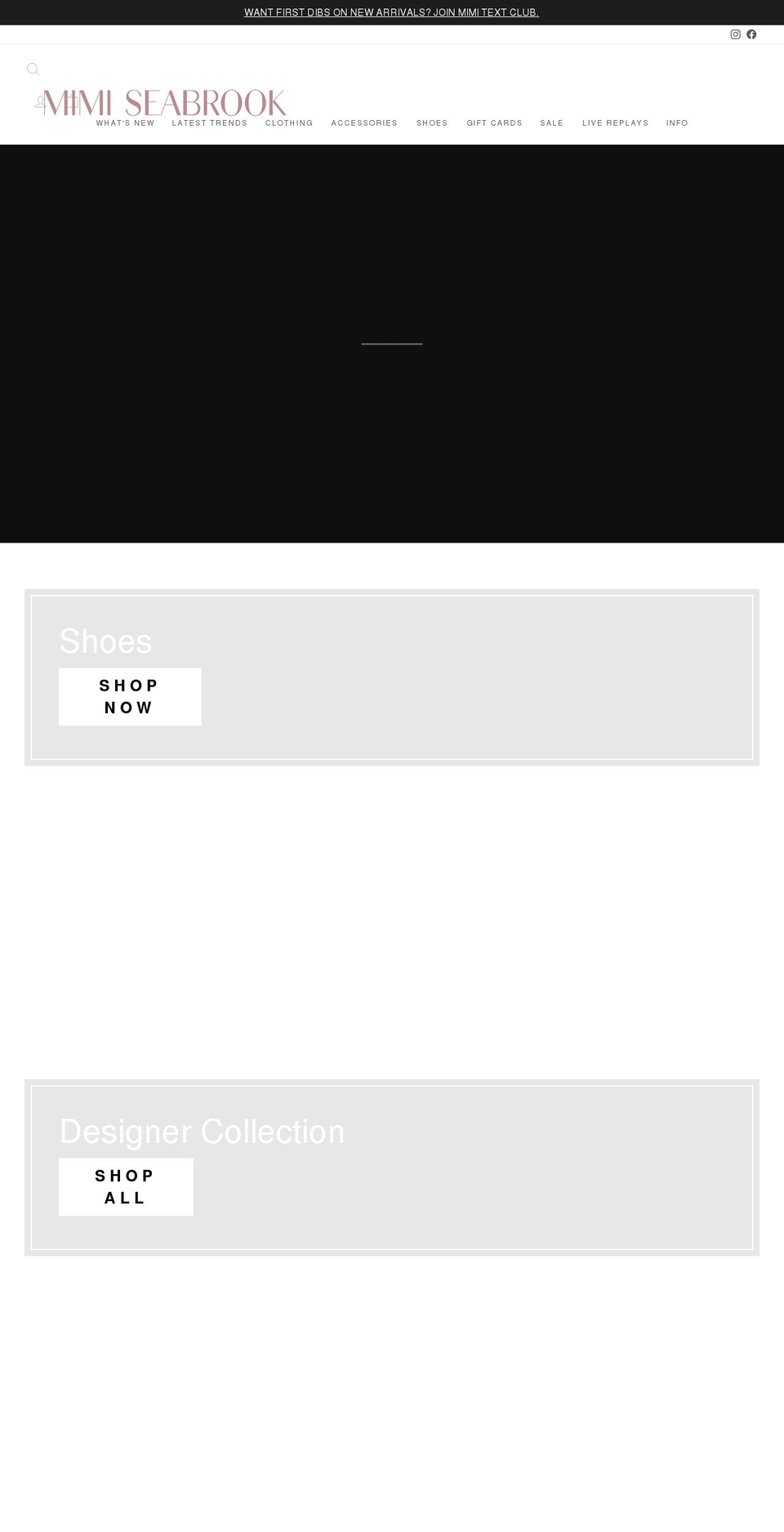 mimiseabrook.com shopify website screenshot