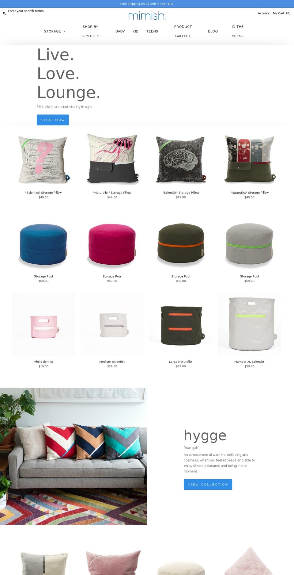 mimishdesign.com — Shopify storefront screenshot