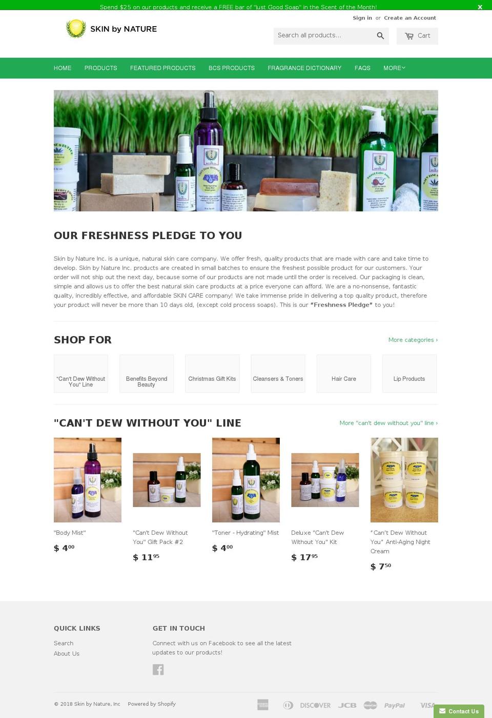 mimiskinbynature.com — Shopify storefront screenshot