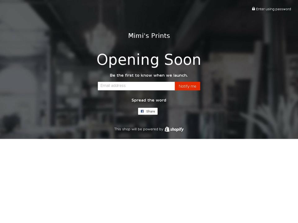 mimisprints.com shopify website screenshot