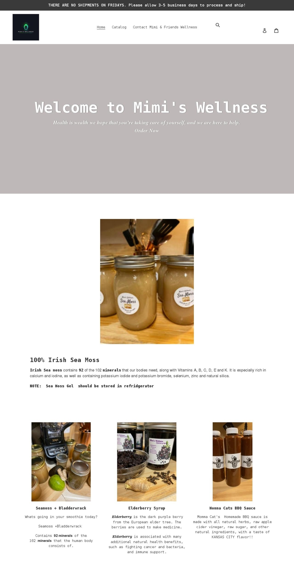 mimiswellness.net shopify website screenshot