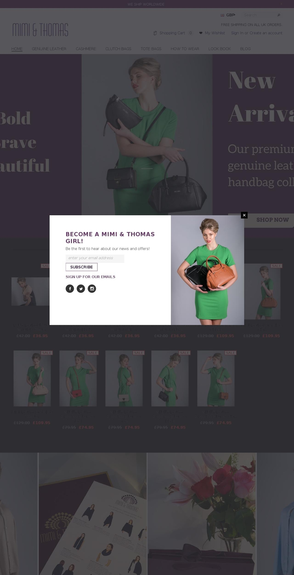 mimithomas.com shopify website screenshot