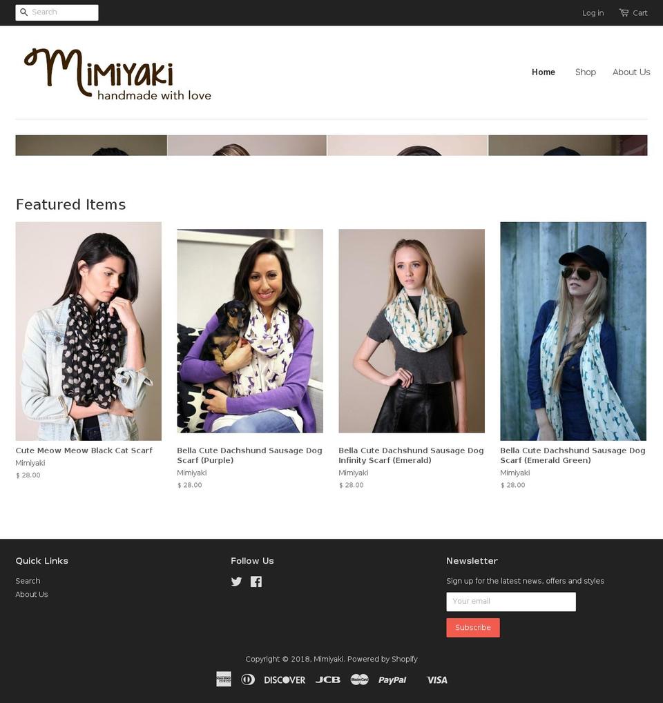 mimiyaki.com — Shopify storefront screenshot