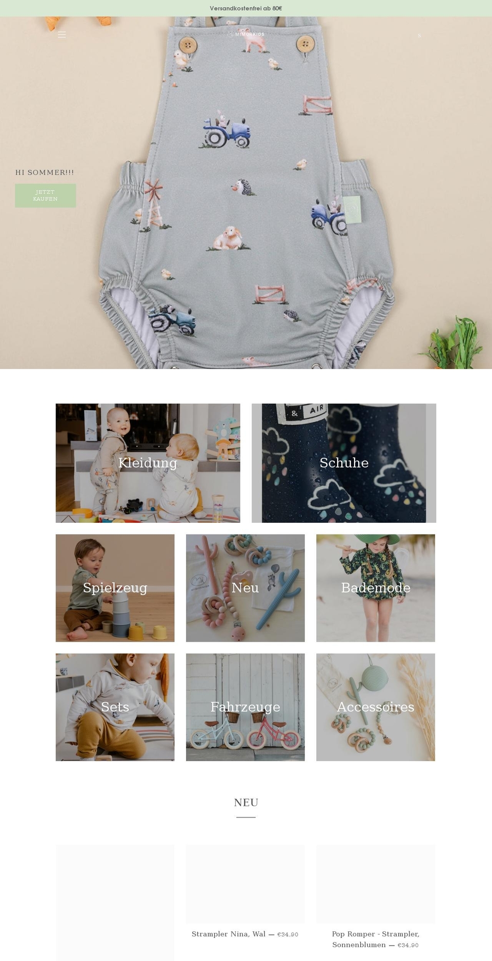 mimorkids.com shopify website screenshot