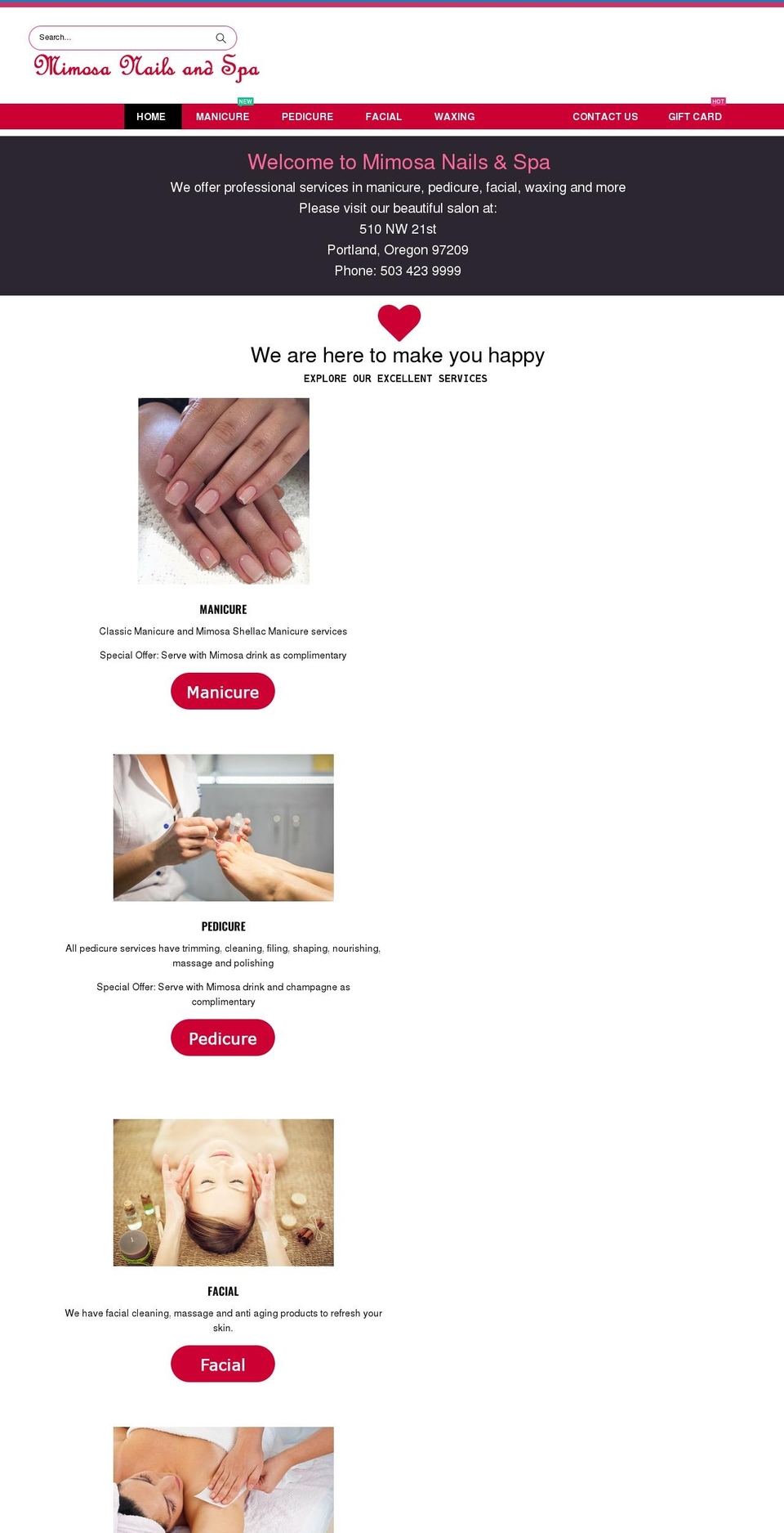 mimosanw.com shopify website screenshot