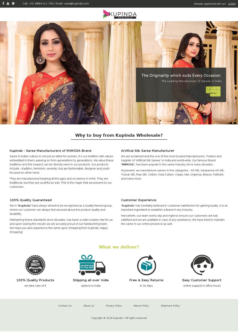mimosasarees.com — Shopify storefront screenshot