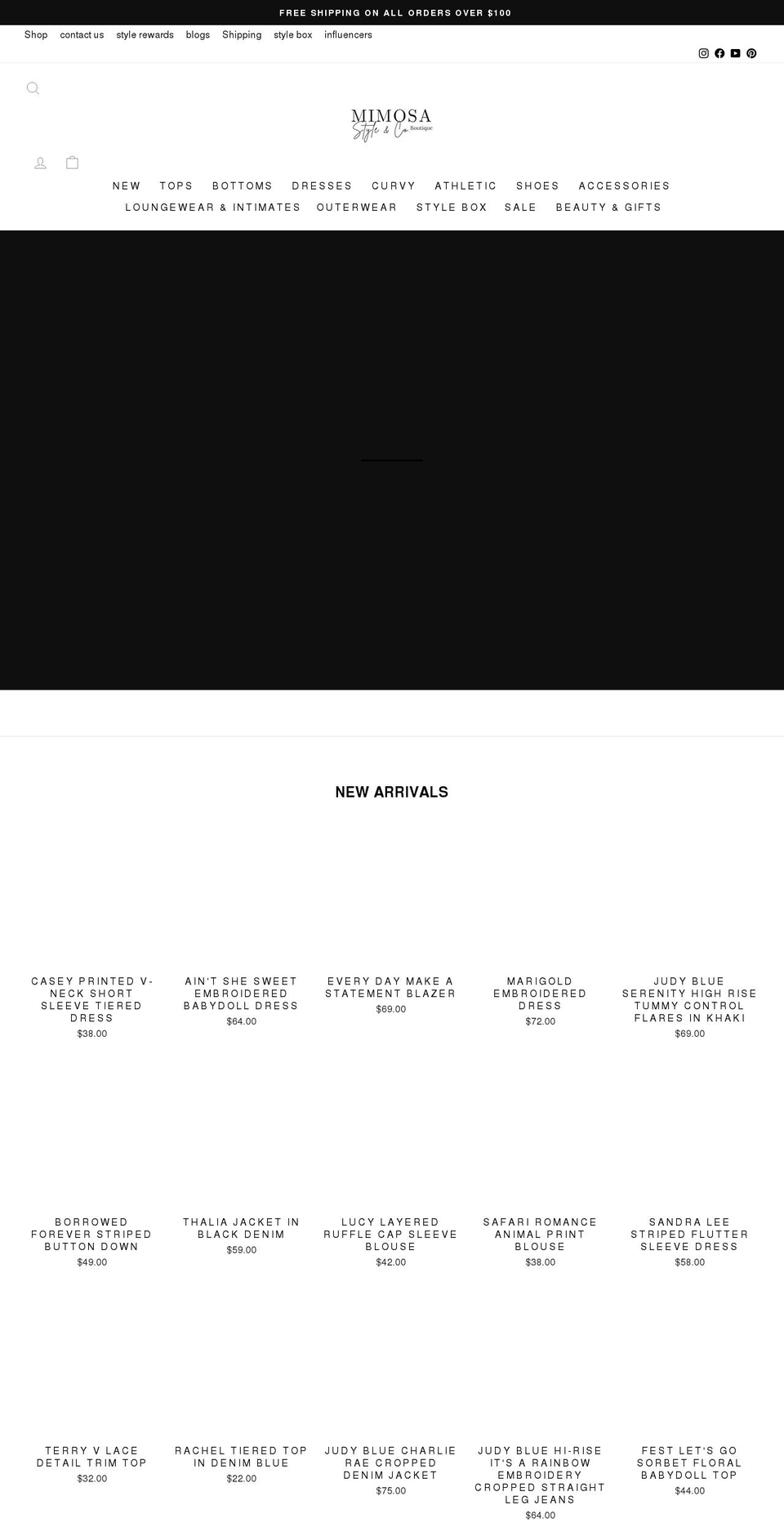 mimosastyleco.com shopify website screenshot