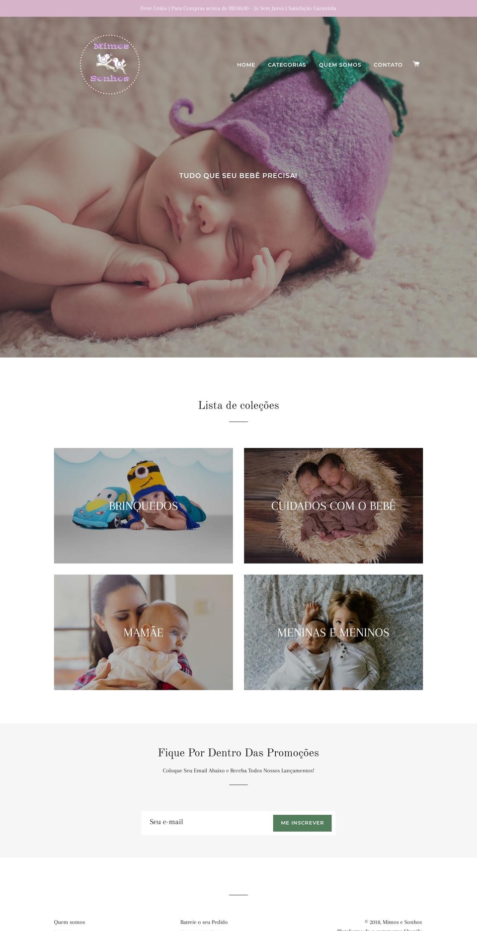 mimosesonhos.com — Shopify storefront screenshot
