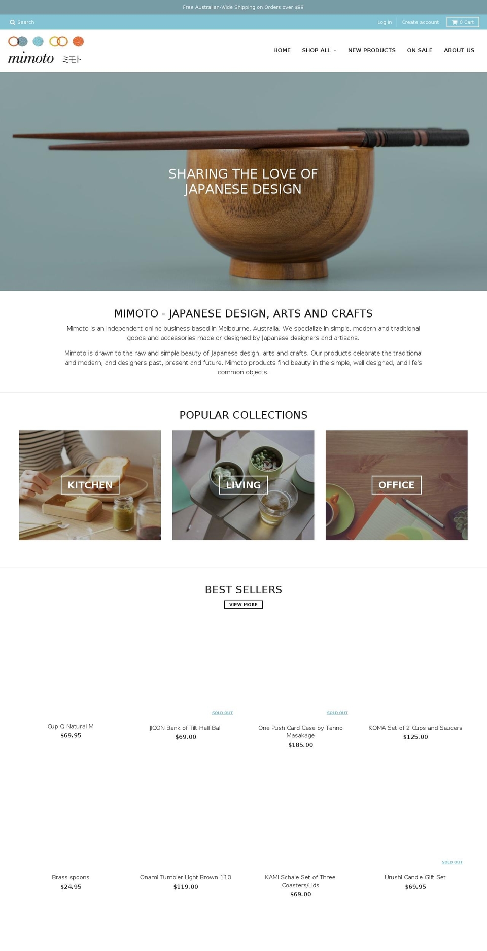 mimoto.com.au shopify website screenshot