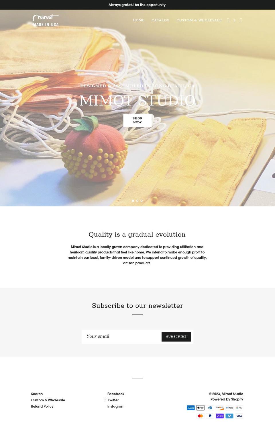 mimotstudio.com shopify website screenshot