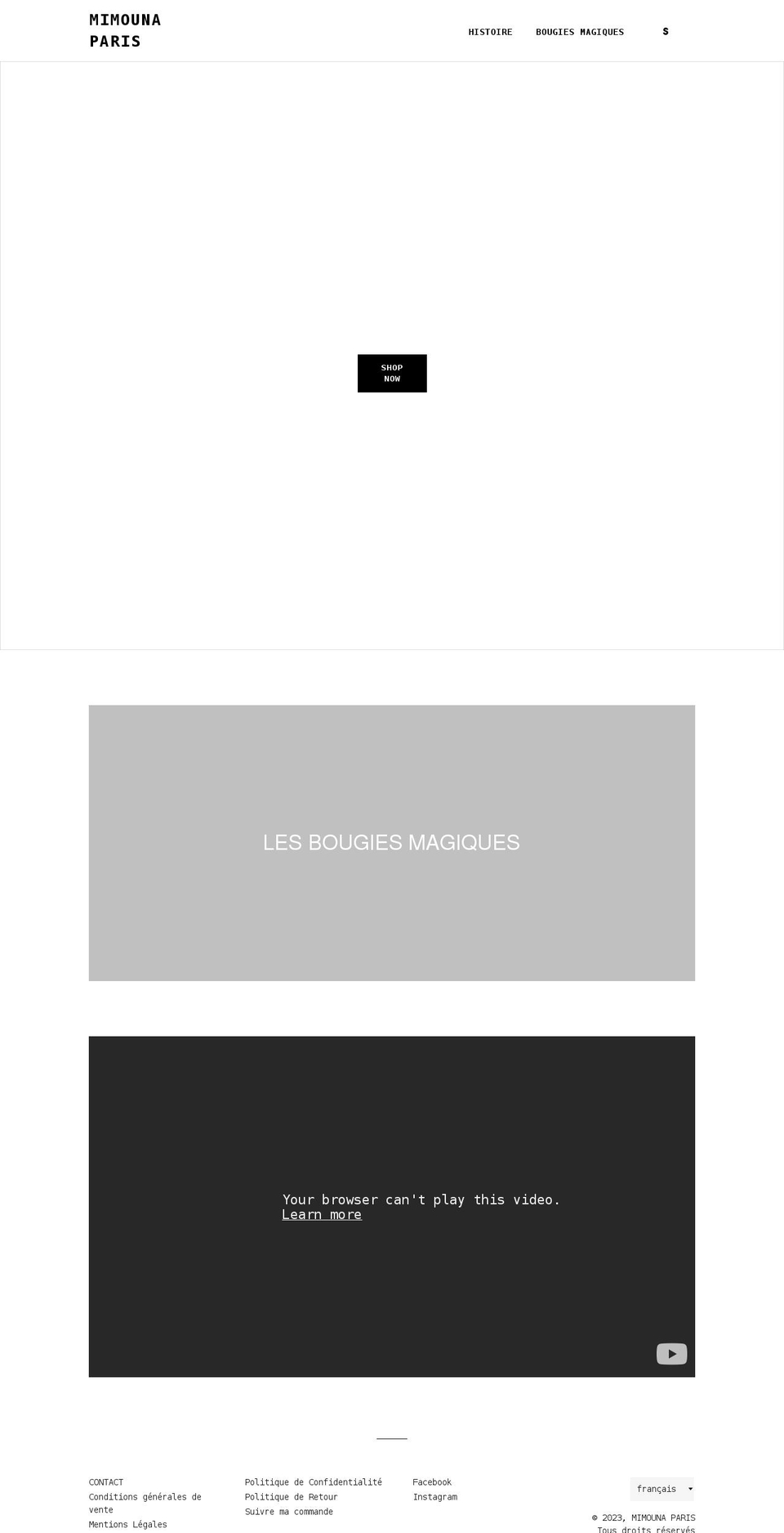 mimounaparis.com shopify website screenshot