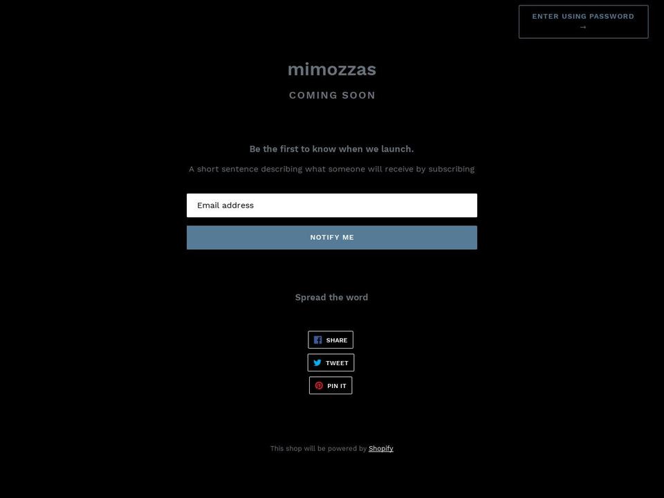 mimozzas.com — Shopify storefront screenshot