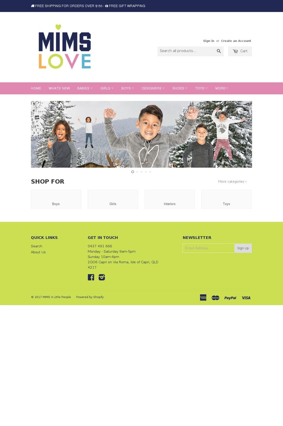 mims4littlepeople.com shopify website screenshot