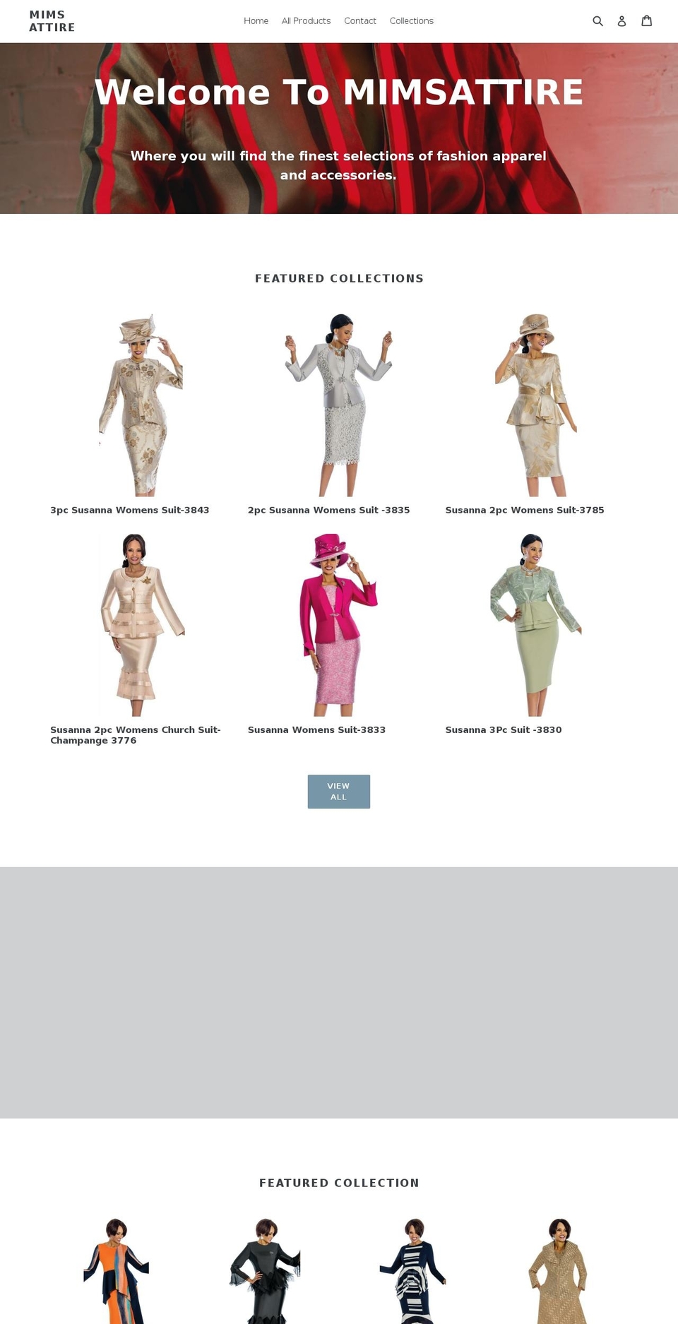 mimsattire.com — Shopify storefront screenshot
