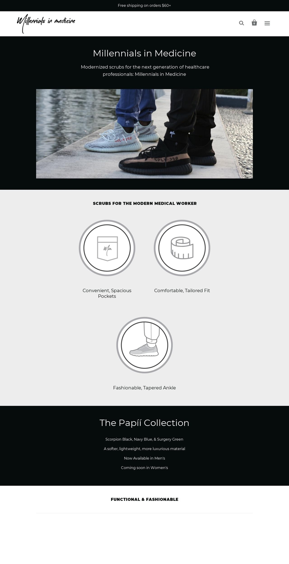 mimscrubs.com shopify website screenshot