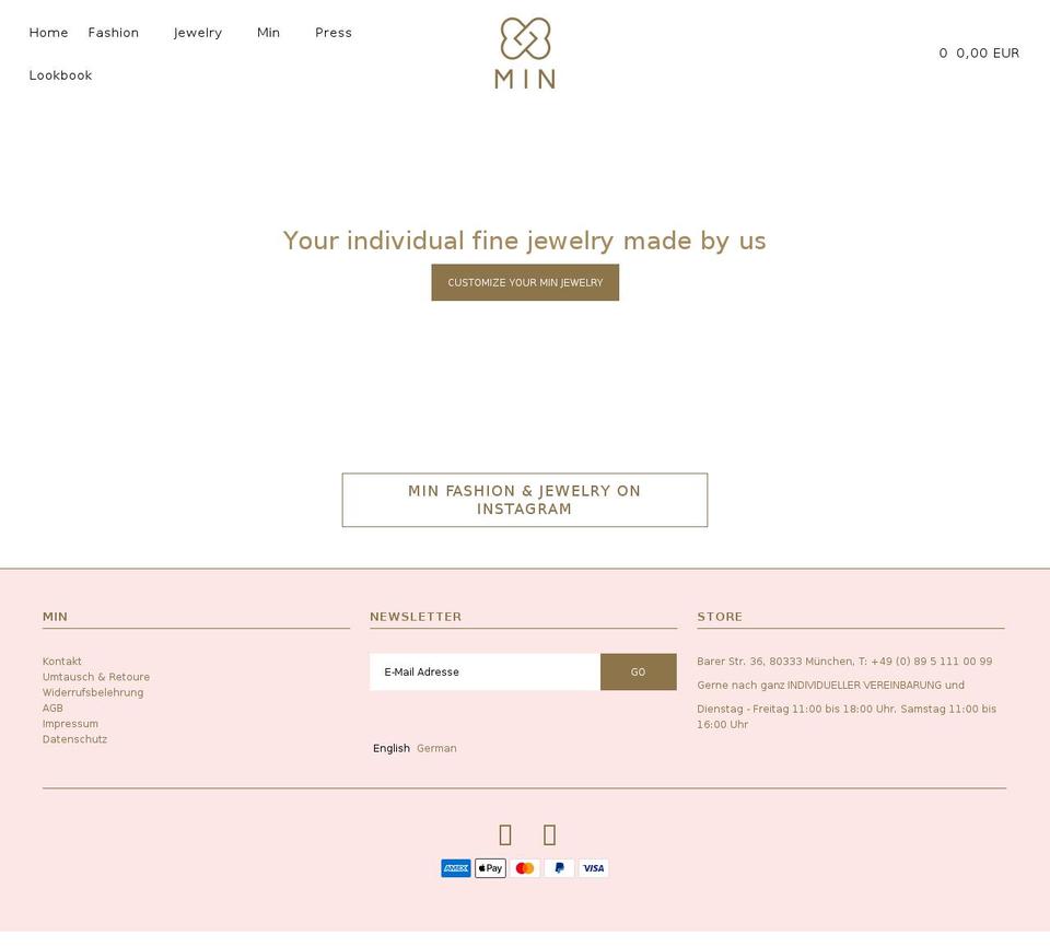 min-fashion.com shopify website screenshot