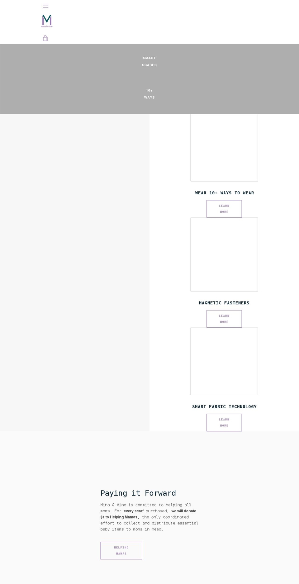 minaandvine.com shopify website screenshot
