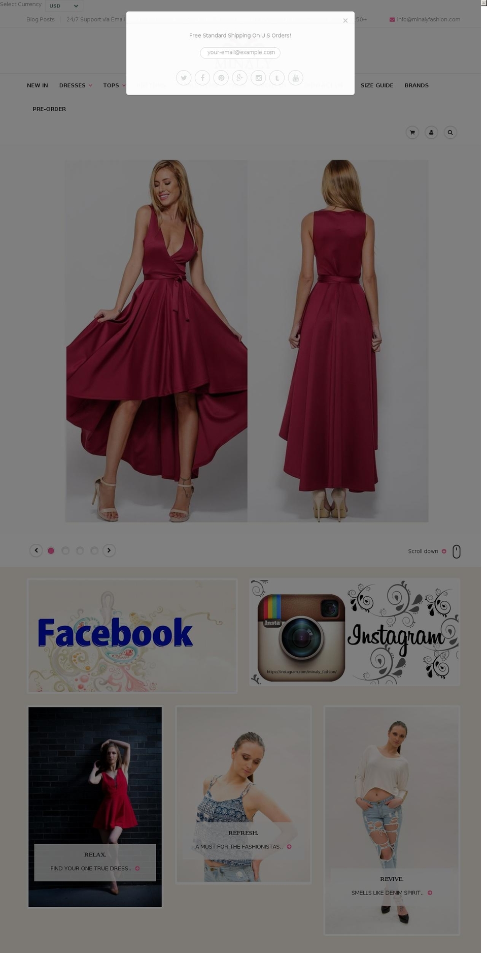 minalifashion.com — Shopify storefront screenshot