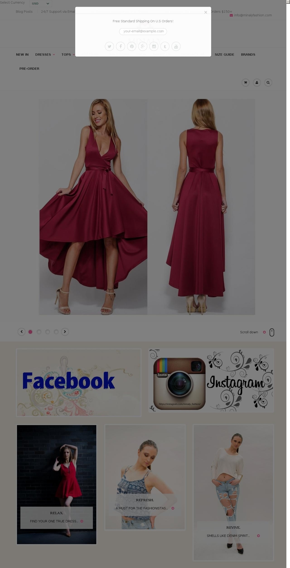 minalifashions.com — Shopify storefront screenshot