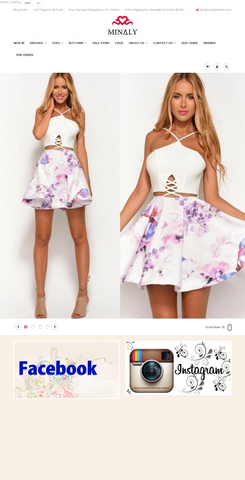 minalii.com shopify website screenshot
