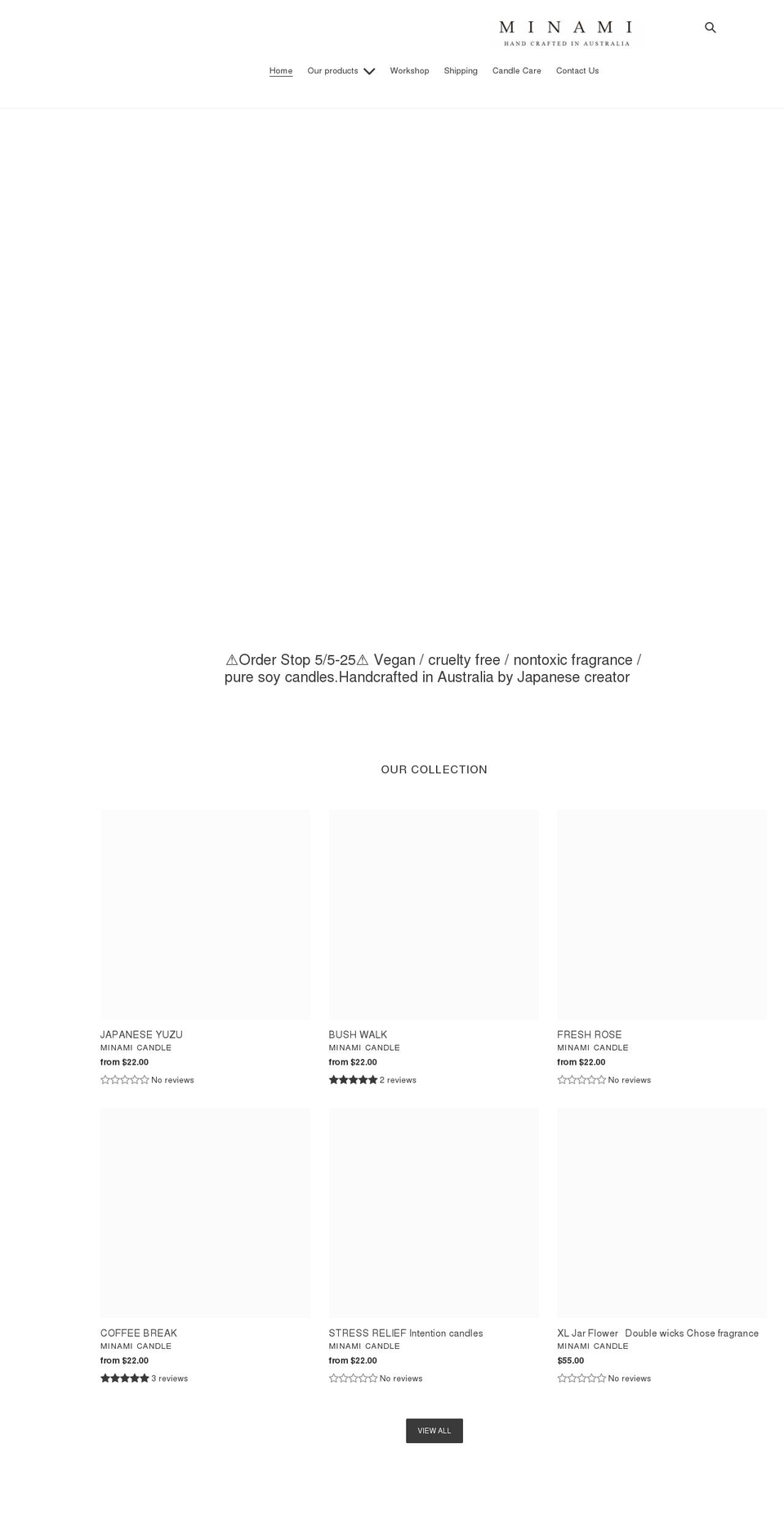 minami-candle.com shopify website screenshot