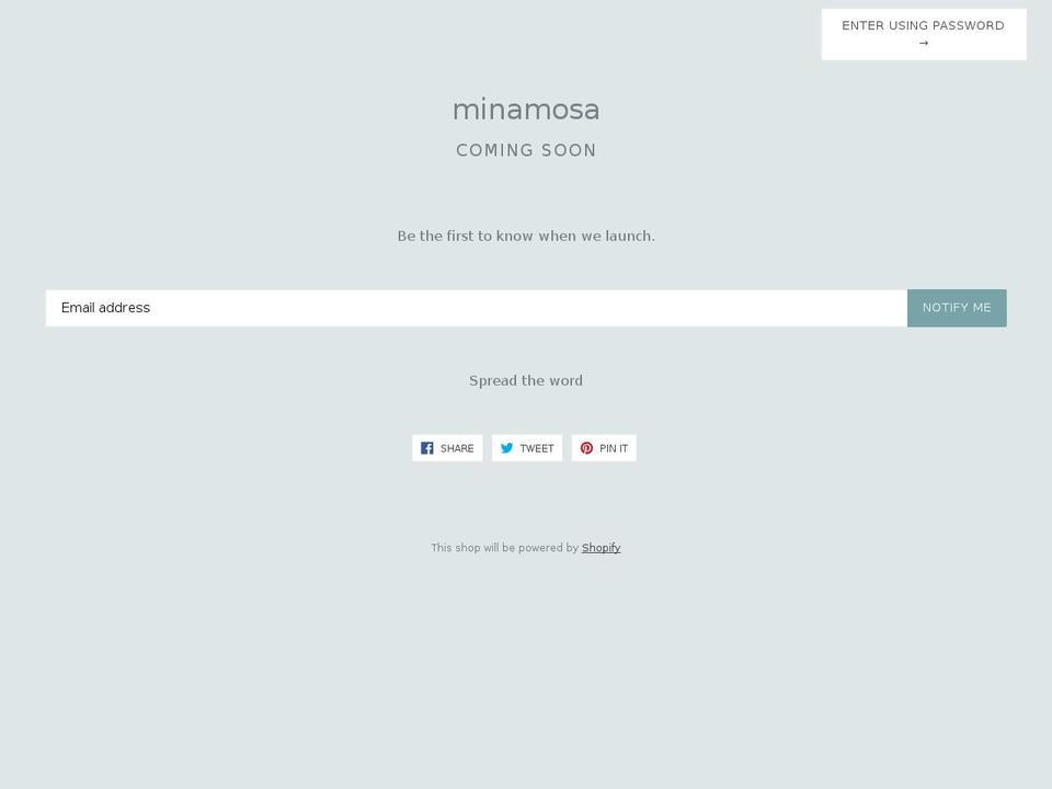 minamosa.com — Shopify storefront screenshot