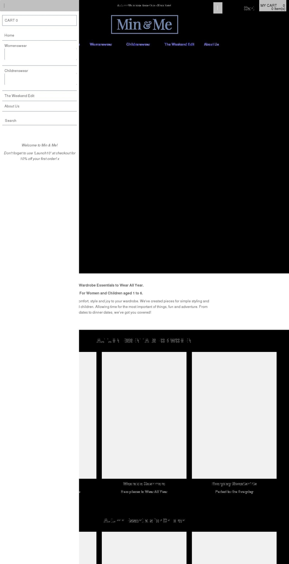 minandme.co.uk shopify website screenshot