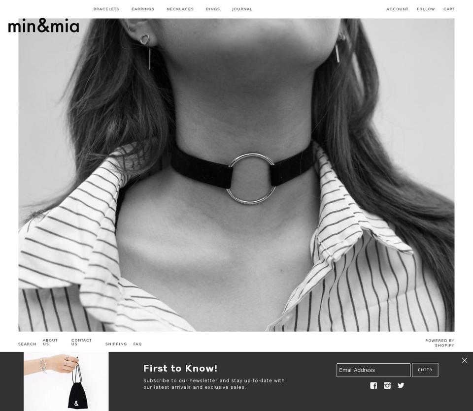 minandmia.com shopify website screenshot