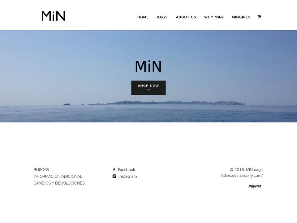 minbags.com — Shopify storefront screenshot