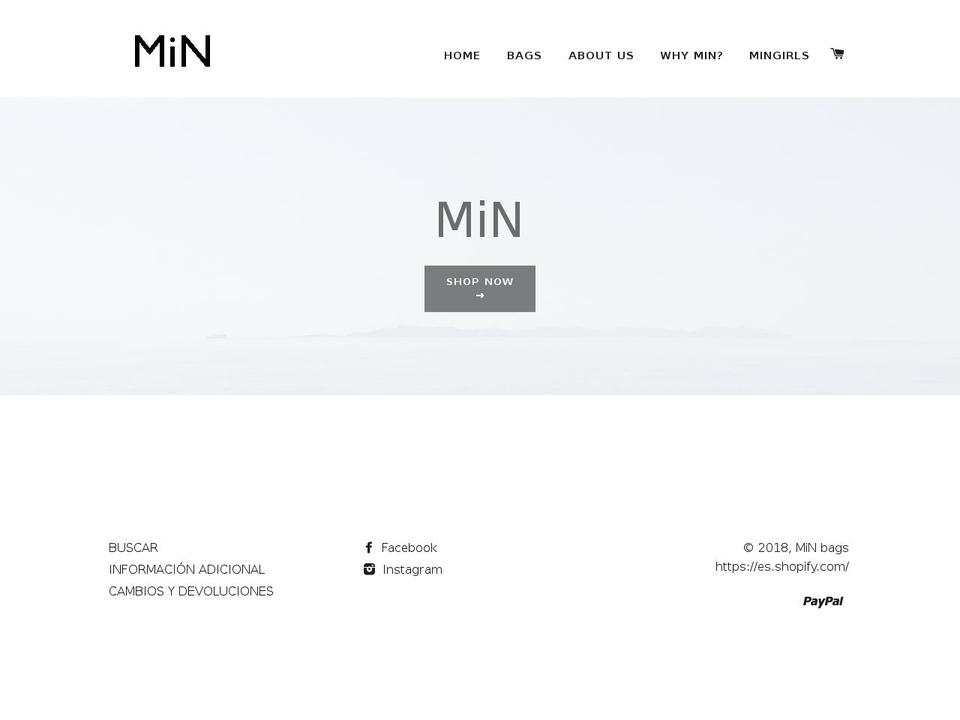 minbags.es shopify website screenshot