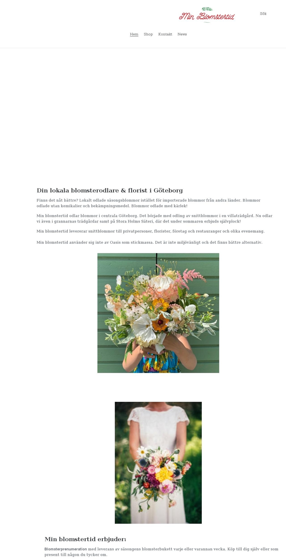 minblomstertid.se shopify website screenshot