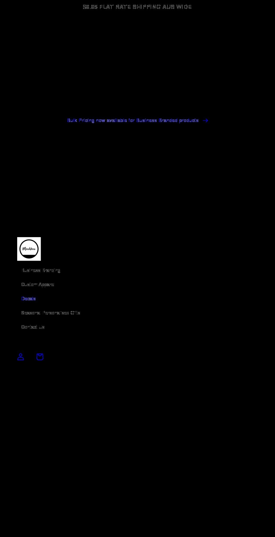 minchkinsapparel.com — Shopify storefront screenshot