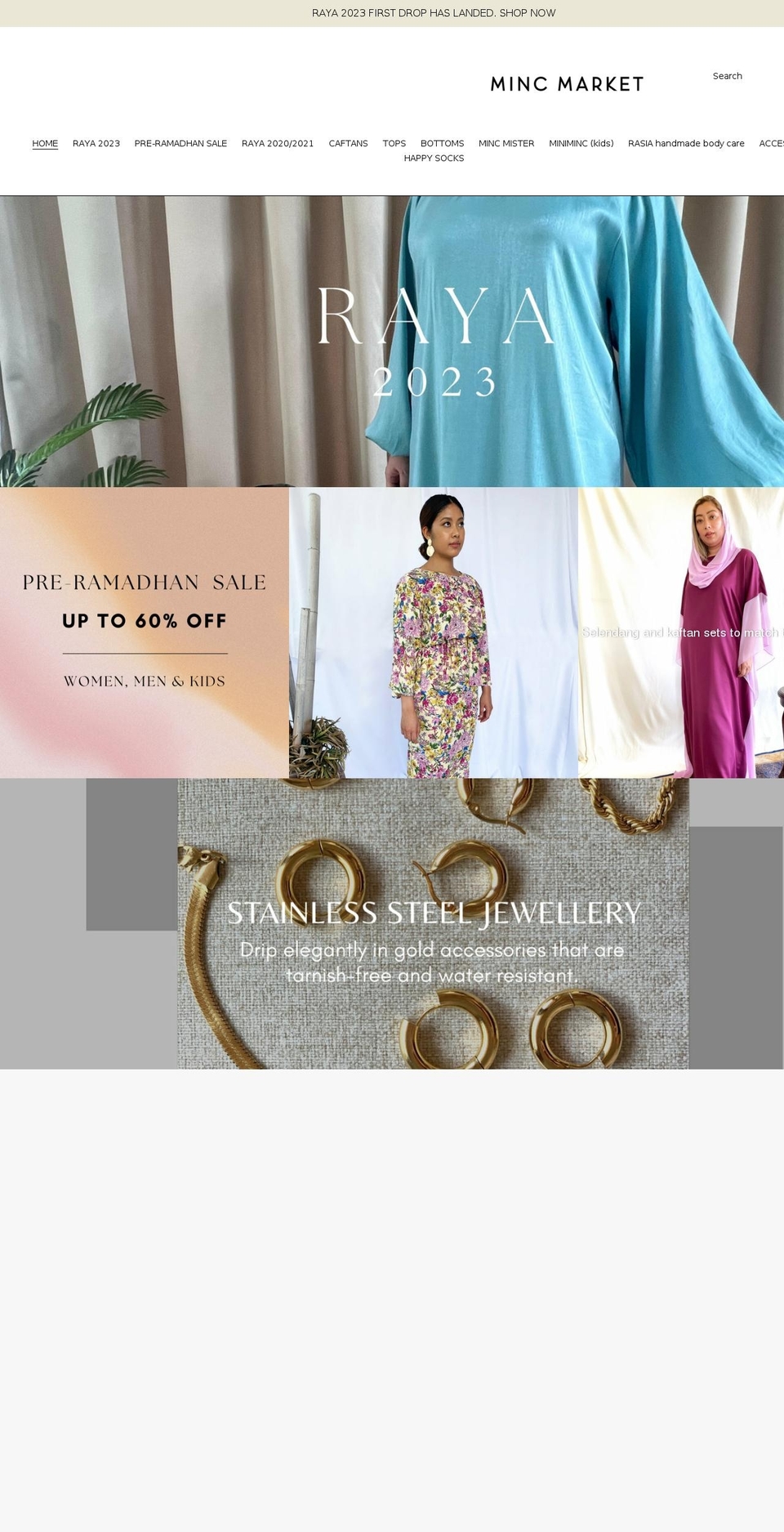 mincmarketshop.com shopify website screenshot