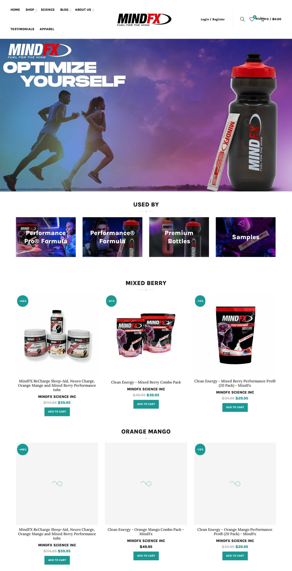 mind-fx.com shopify website screenshot