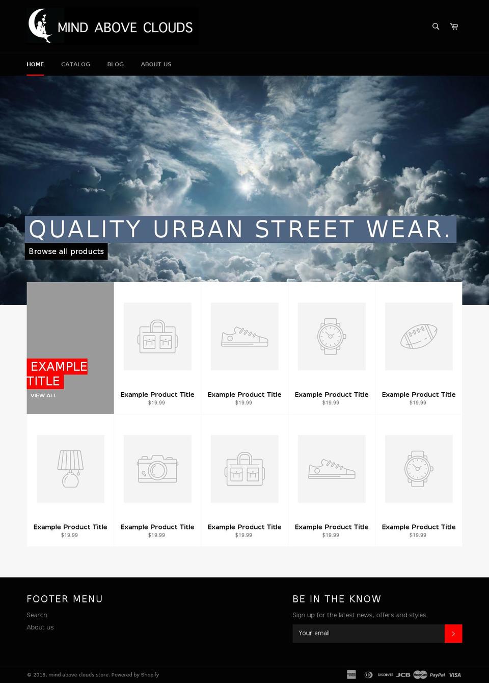 mindabovecloudsstore.com — Shopify storefront screenshot