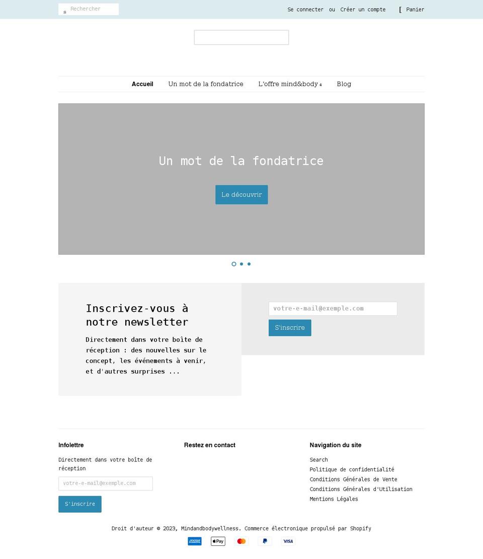 mindandbodybienetre.com shopify website screenshot