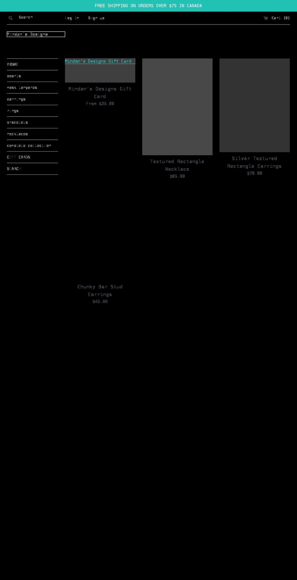 mindans.com shopify website screenshot