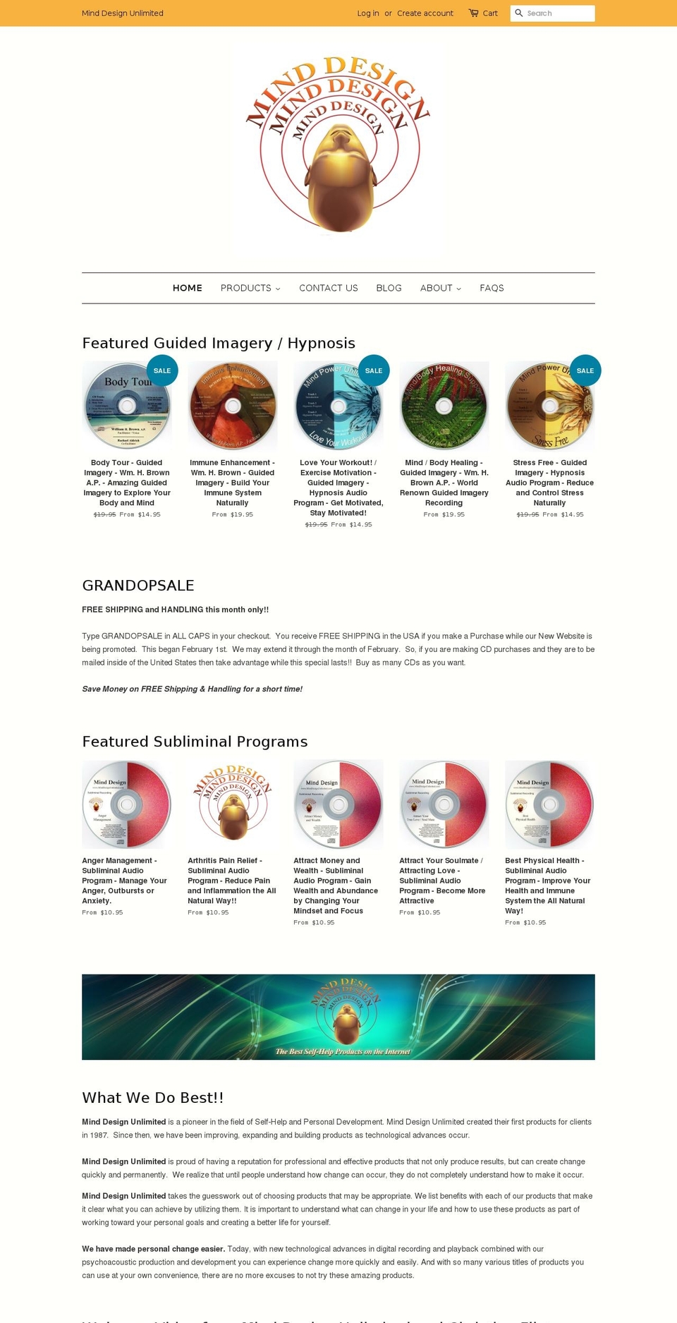 minddesignunlimited.com shopify website screenshot