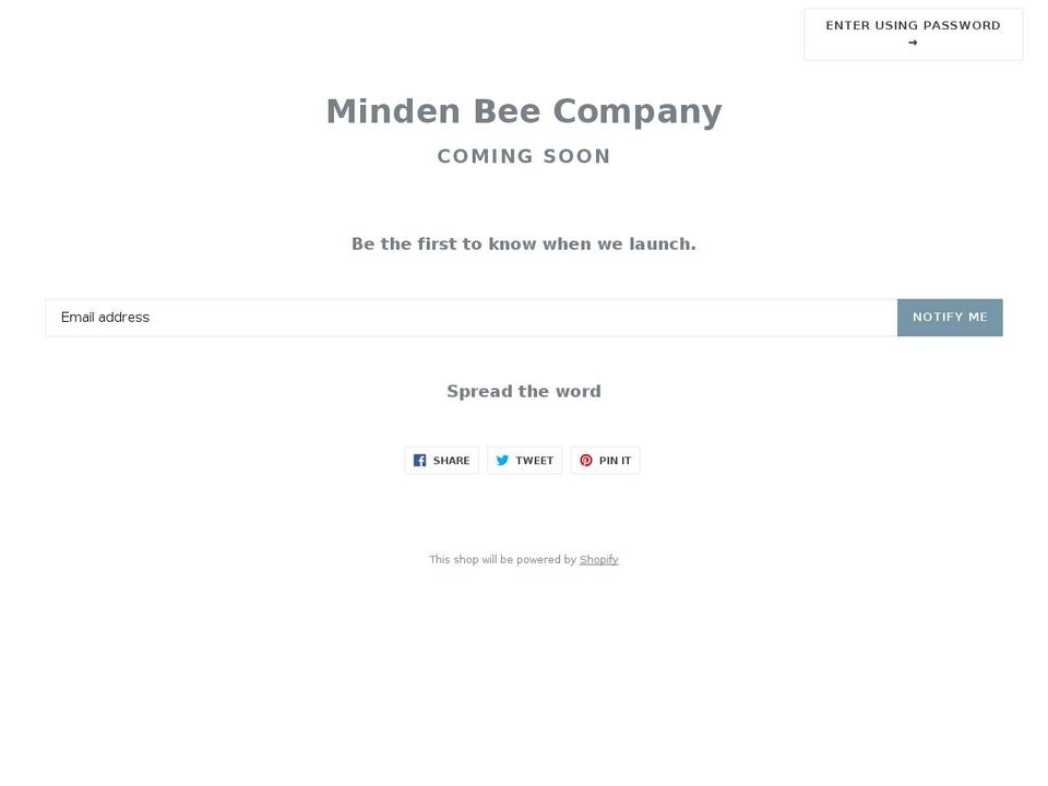 mindenbeecompany.com shopify website screenshot