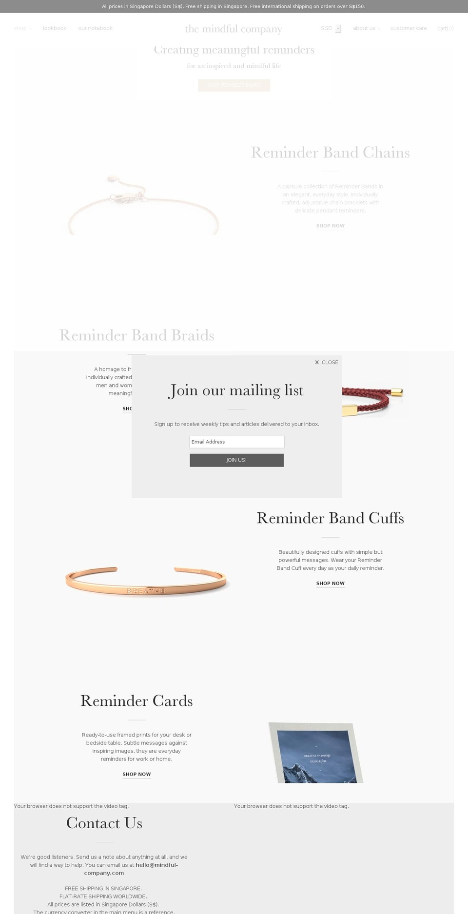 Prestige Shopify theme site example mindful-company.com
