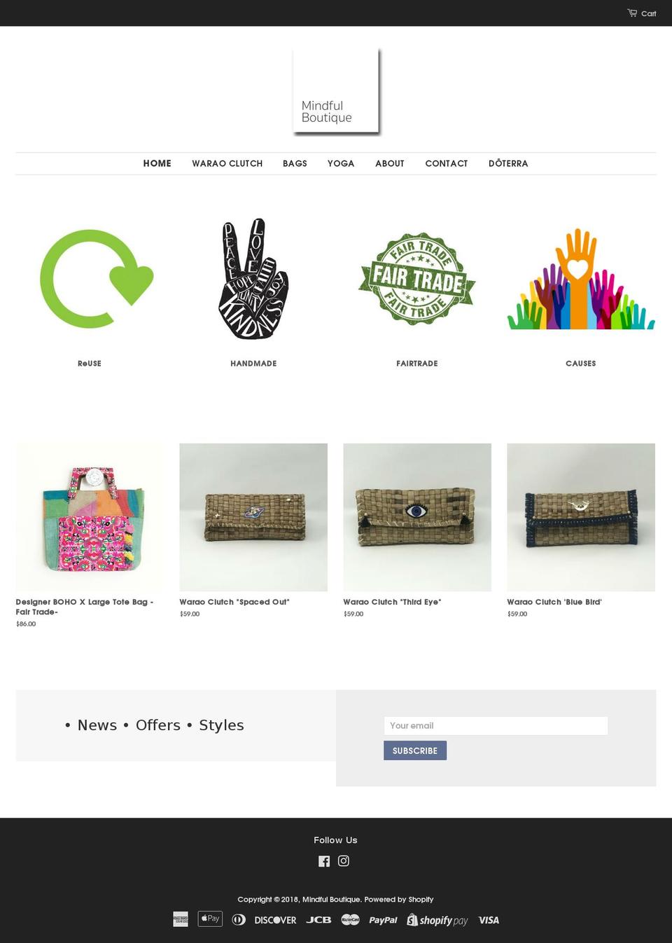 mindfulboutique.com — Shopify storefront screenshot
