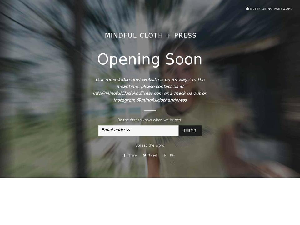 mindfulclothandpress.com — Shopify storefront screenshot