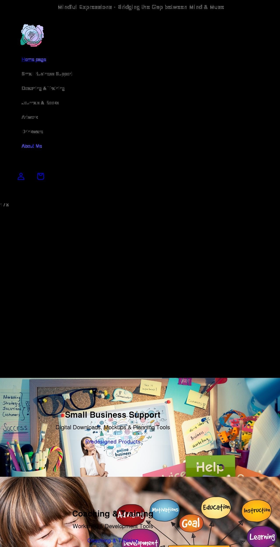 mindfulexpressionsonline.com shopify website screenshot