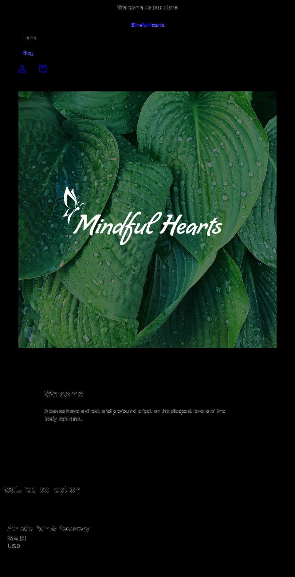 mindfulhearts.me shopify website screenshot