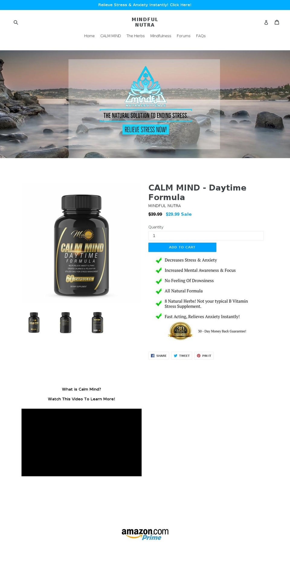 mindfulnutra.com — Shopify storefront screenshot