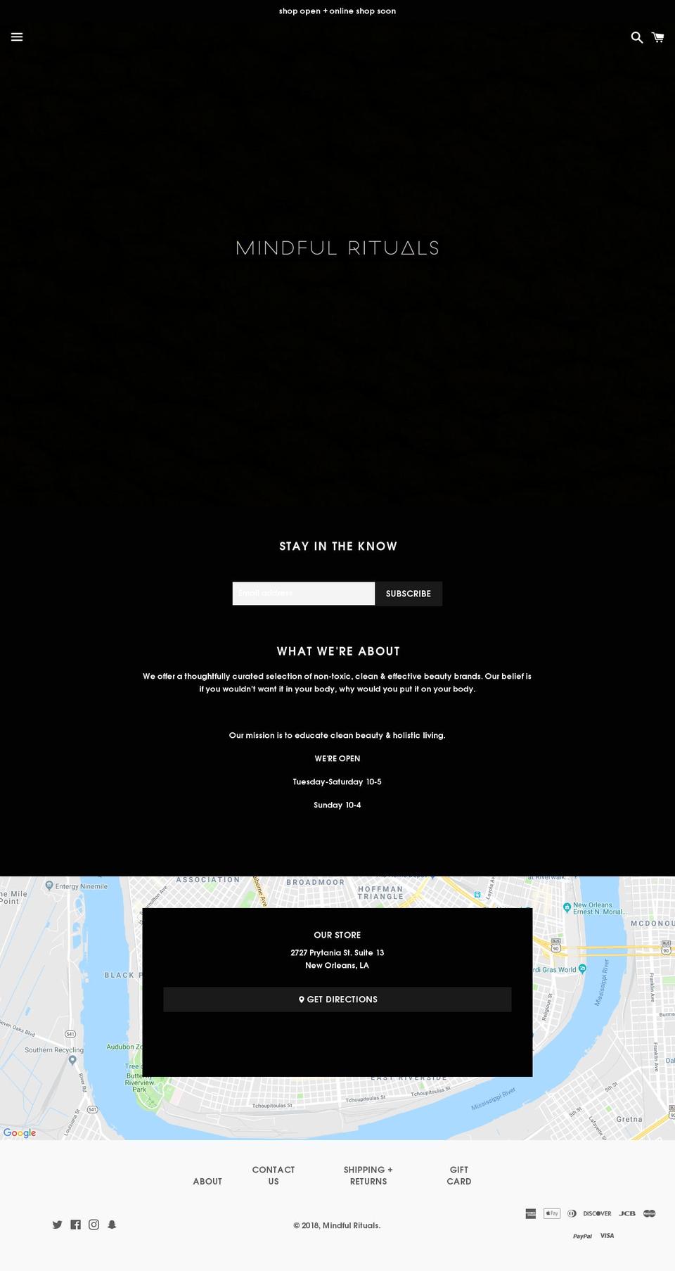 mindfulrituals.com shopify website screenshot