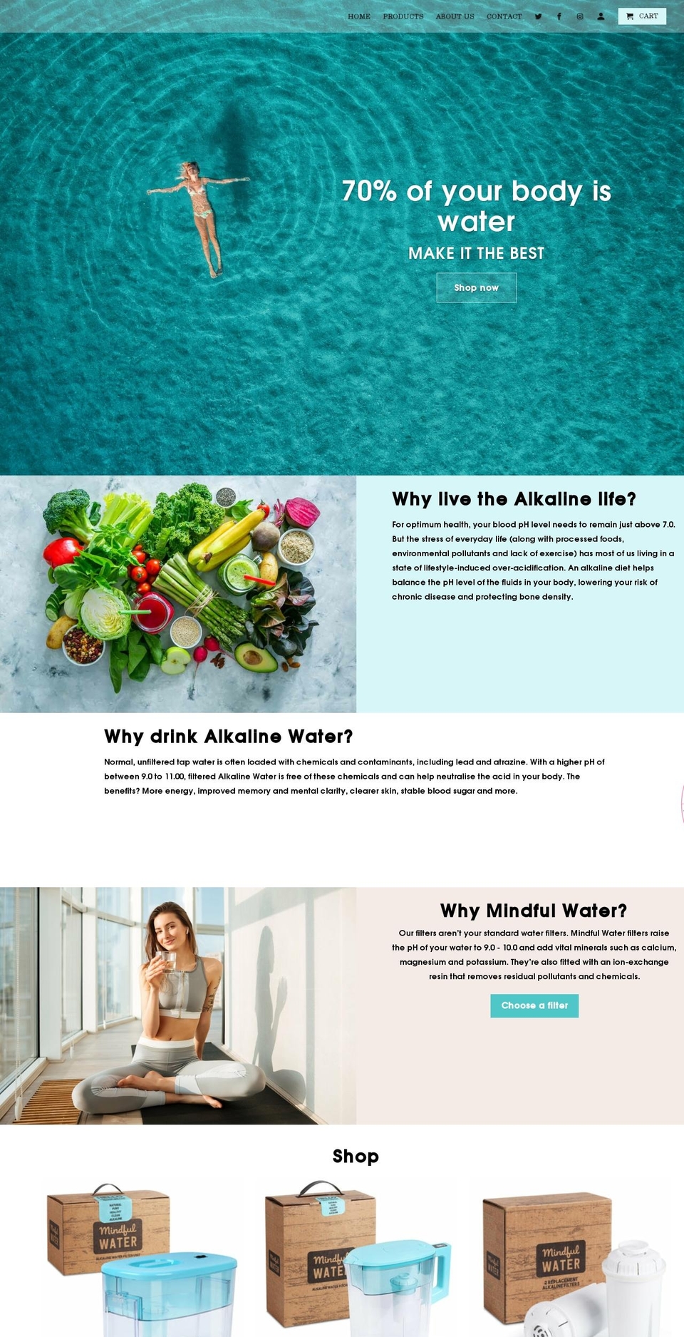 mindfulwater.online shopify website screenshot