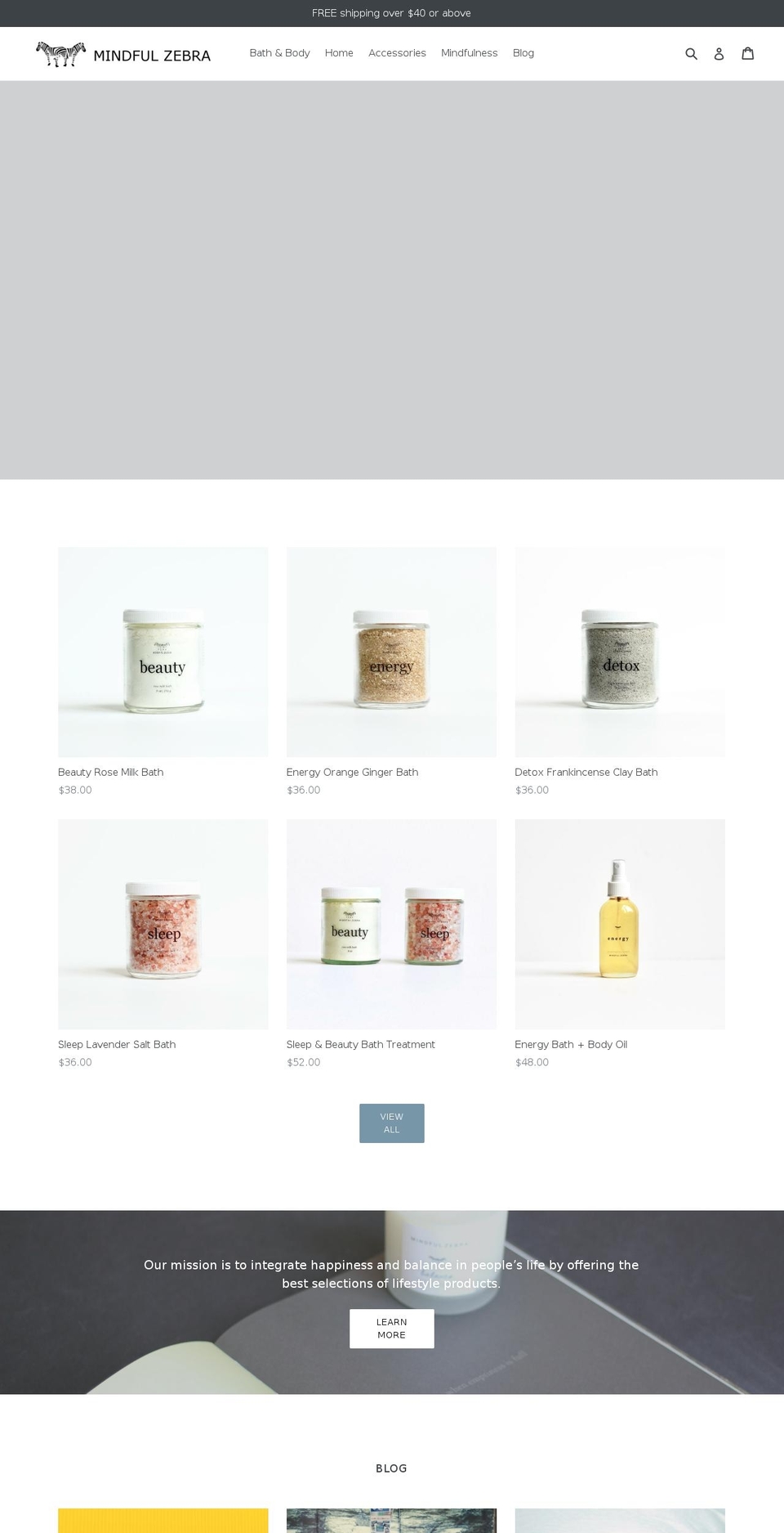 mindfulzebra.com shopify website screenshot