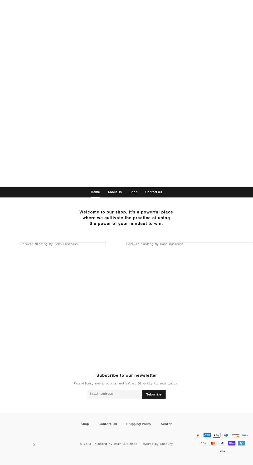 mindingmydamnbiz.com shopify website screenshot