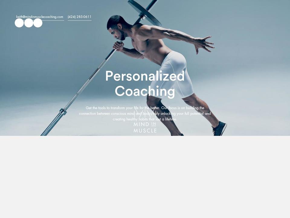 mindinmusclecoaching.com shopify website screenshot